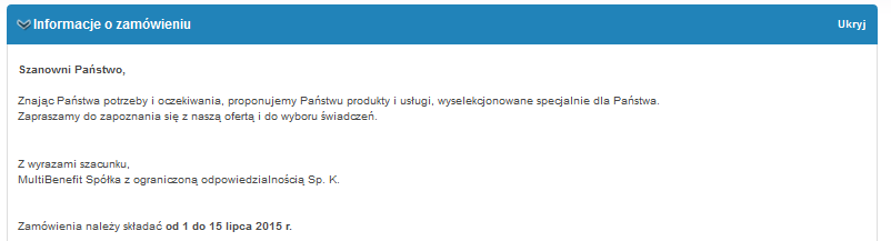 Zasady korzystania z portalu MultiKafeteria Po zalogowaniu się swoim loginem i hasłem możesz dokonać wyboru świadczeń spośród ofert zamieszczonych na platformie. Uwaga!