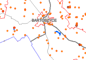 źródło: Centralna Baza Danych Geologicznych PIG, opracowanie: Biuro Doradcze EkoINFRA Rys. 11. Rozmieszczenie otworów wiertniczych na terenie gminy miejskiej Bartoszyce. 3.2.