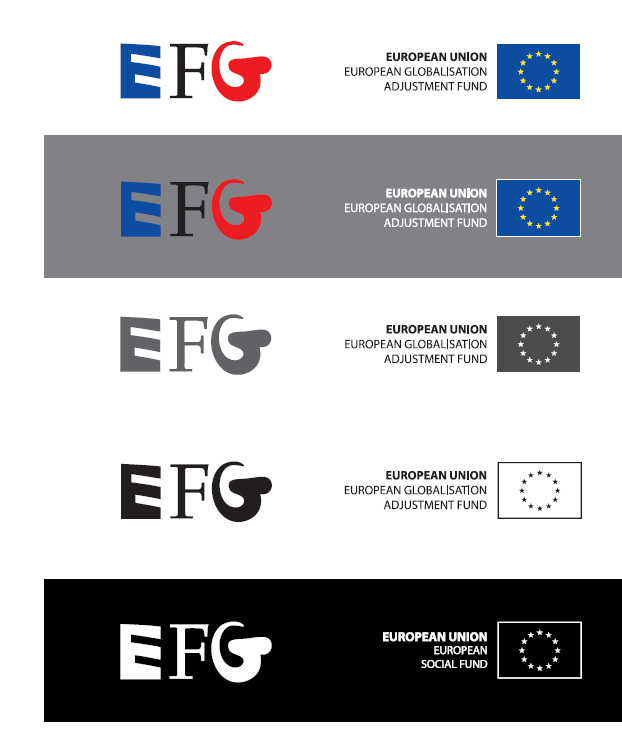 Zasady oznaczania projektów i działań informacyjno-promocyjnych w ramach EFG Wszelkie materiały informacyjne, promocyjne i szkoleniowe, w zaleŝności od ich wielkości, rodzaju