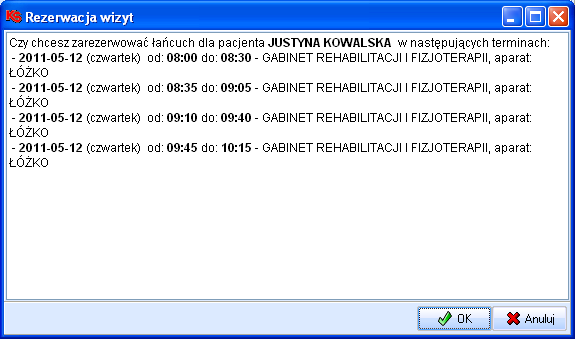 10. Planowanie Rys. 16. Okno: Komunikat. Rys. 14. Okno: Wyszukiwanie terminów. 10.