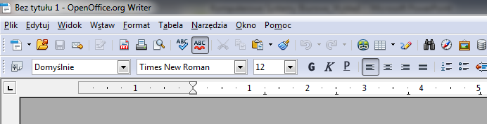 Włączmy linijkę, która pozwoli nam na efektywniejszy ogląd całego dokumentu (zaznaczamy pole przy Linijka ).