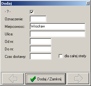 10.1.1. Wprowadzanie nowej ulicy Aby wprowadzić nową ulicę, należy w górnej części okna wybrać przycisk Dodaj.