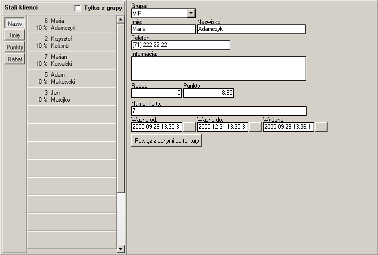 Pola Przelicznik A oraz Przelicznik B mają zastosowanie przy obliczeniach związanych z systemem zdobywania punktów w programie lojalnościowym.