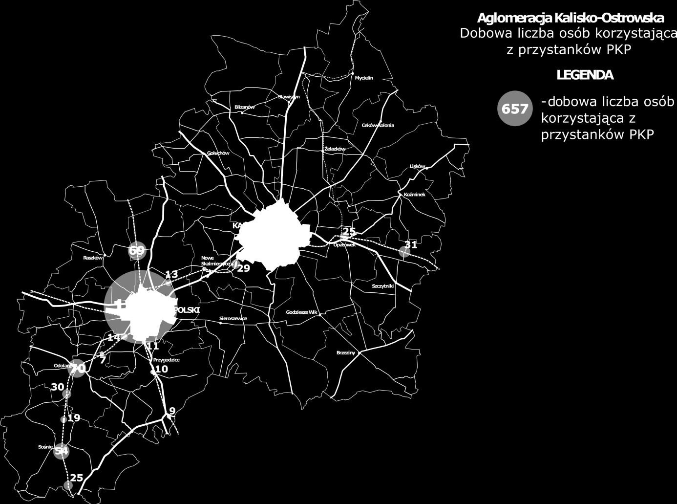 w dobie uwzględniającą wszystkich pasażerów przewoźników: Przewozy Regionalne, Koleje Wielkopolskie oraz PKP Intercity, ukazuje rysunek 4.4.3.