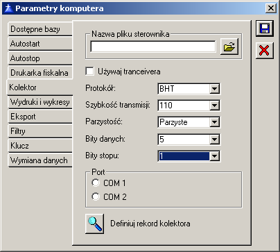 1.29.5 Konfiguracja komputera, zakładka: Kolektor Na zakładce ustala się parametry kolektora, z którym współpracuje CDN XL.