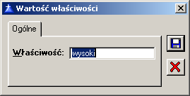 1.19.3 Wartość właściwości Okno słuŝy określeniu nowej wartości właściwości i dodaniu jej do listy właściwości kontrahentów. 1.20 Atrybuty 1.20.1 Okno: Definicja atrybutów Rys. 1.72 Wartość właściwości.