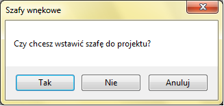 Wysuń - opcja szuflad i wyposażenia; polega na umieszczeniu elementu przed frontem szafy, o ile na przeszkodzie nie stoją drzwi. W przypadku kolizji, użytkownik zostanie o niej poinformowany (Rys.