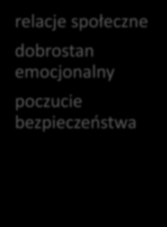 Koncepcja systemowo-ekologiczna Sytuacja materialna możliwość korzystania z opieki (także zdrowotnej) uczestnictwo w