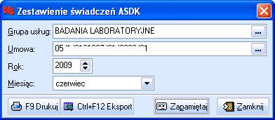 MODUŁ 52 Zestawienia Funkcja Zestawienie ilości porad z podziałem na typy umożliwia uzyskanie informacji o liczbie wykonań usług z danej umowy z OW NFZ, z podziałem na określone grupy usług,