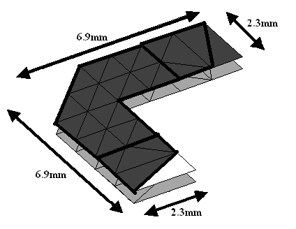 Rysunek 4.18: Zagi cie linii ±ci te pod k tem 45 st.