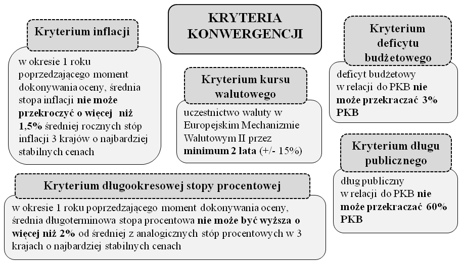 152 Ewa Tomczak-Woźniak kryteria fiskalne i kryterium stabilności kursu walutowego. Rysunek 1 