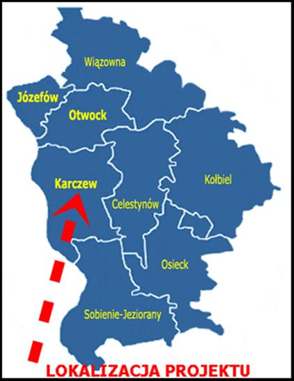 Informacje ogólne: Gmina Karczew leży w centralnej części Województwa Mazowieckiego, na południowy wschód od Warszawy i rozciąga się między Wisłą, a pasmem lasów otwocko celestynowskich.