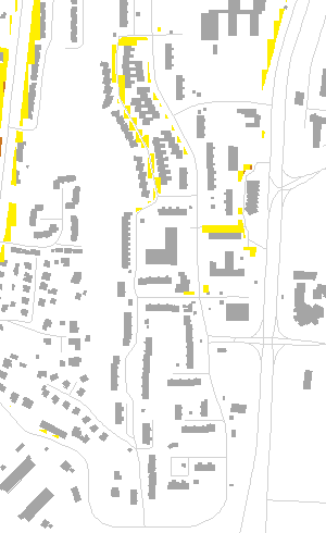 PROGRAM OCHRONY ŚRODOWISKA PRZED HAŁASEM DLA GORZOWA WIELKOPOLSKIEGO MAPA ROZKŁADU PRZEKROCZEŃ WSKAŹNIKA L DWN Źródło przekroczeń : ulica Kazimierza Pułaskiego PRZED ZASTOSOWANIEM DZIAŁAŃ PROGRAMU