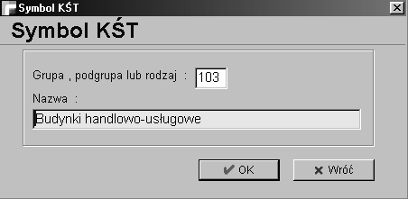 3. Klasyfikacja środków trwałych Tabela klasyfikacji środków trwałych zawiera usystematyzowany zbiór obiektów majątku trwałego i pełni jednocześnie rolę słownika grup rodzajowych wykorzystywanego w