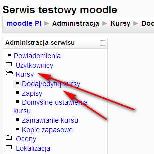 8 Strona 2.2. Tworzenie kategorii i kursu Nauczyciel lub uczeń może korzystać z zasobów platformy w obrębie Kursu.