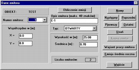 Obsługa menu 12 górna inwersja temperatury, wymywanie substancji przez opady. Model poszerzony wykorzystuje różę wiatrów uwzględniającą opady. Licz wyniesienie wg.