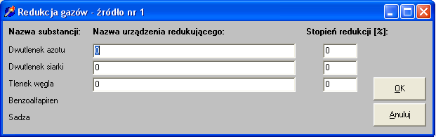 Informacje wstępne 4 Wprowadzone redukcje są uwzględniane przy obliczeniach emisji poszczególnych substancji. Wersja 4.3 Możliwość tworzenia instalacji poprzez grupowanie wprowadzonych emitorów.