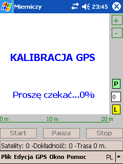 ekranie linii w celu niwelowania odchyłek wynikających z ograniczonej dokładności urządzenia pomiarowego; i) Kalibracja - czy po uruchomieniu programu dokonywać kalibracji z odbiornikiem GPS ( w tym