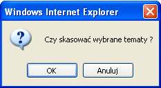 Rysunek 120 Okno dialogowe Krok 6. System wyświetlił okno do podania powodu usunięcia tematu.