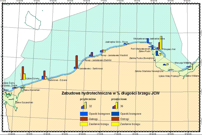 210 Dotychczasowe opracowania presji oddziaływujących na środowisko morskie wykonywane w latach 2006-2008 pozwalają jedynie na przedstawienie ogólnego zagrożenia skutkami zmian warunków