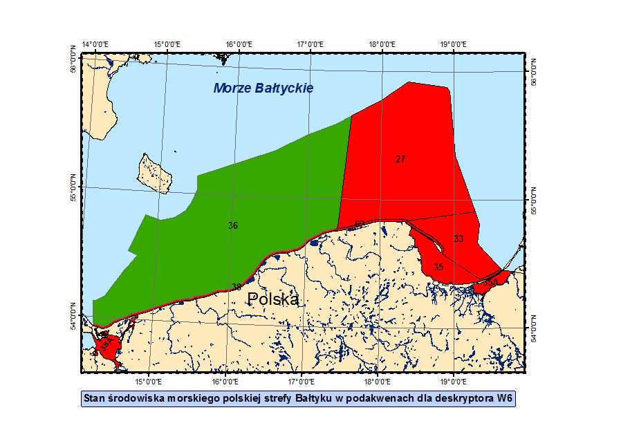 237 Wstępna ocena środowiska morskiego polskich obszarów morskich dla wskaźnika opisowego stanu W6 Integralność dna morskiego, przeprowadzona za pomocą wskaźnika podstawowego B (rozdz. 2.1.