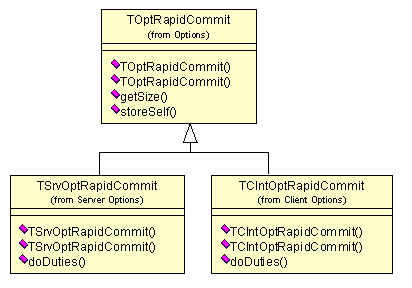 94 Implementacja Rysunek 8.20: Diagram klas dla opcji Rapid Commit TOptRapidCommit plik Options/OptRapidCommit.cpp Klasa reprezentująca opcję RAPID-COMMIT.
