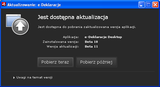 Przycisk Importuj plik z danymi służy do odtworzenia bazy danych aplikacji z kopii bezpieczeństwa. Import danych spowoduje nadpisanie istniejących ustawień i historii deklaracji.