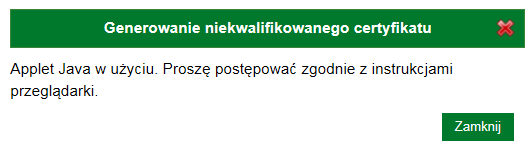 W trakcie procesu ładowania i uruchomienia apletu mogą zostać wyświetlone następujące okna: W powyższym oknie należy zaznaczyć pole wyboru (1.) i następnie użyć przycisku Run (2.