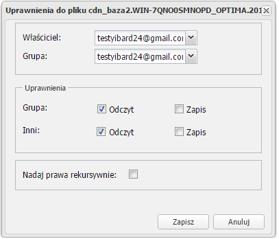 6. UPRAWNIENIA DO KATALOGÓW I PLIKÓW Do każdego pliku i katalogu można przypisać uprawnienia dla użytkowników, pozwalające na kontrolę dostępu do zasobów zgromadzonych na koncie.