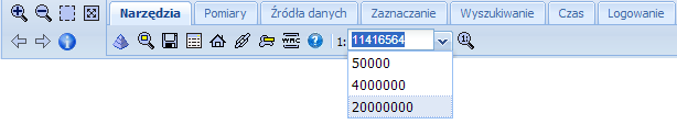 W celu dodania predefiniowanej skali po wybraniu Właściwości map, na zakładce Predefiniowane skale należy wcisnąć przycisk dodaj, następnie należy podać mianownik skali.