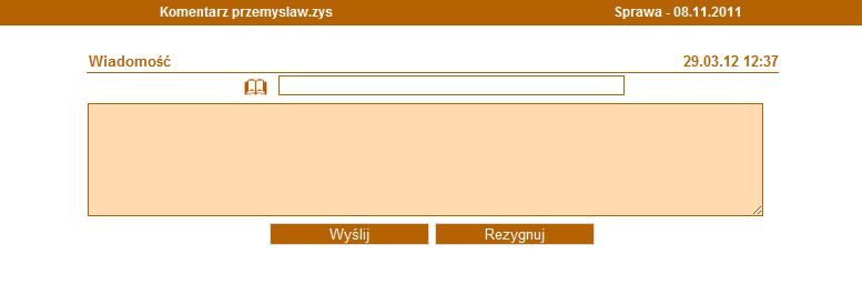 Aktywacja tego przycisku powoduje pojawienie się okna: Rysunek 39. Komunikaty przed wysłaniem sprawy Okno to pełni funkcje informacyjno- ostrzegawczą.