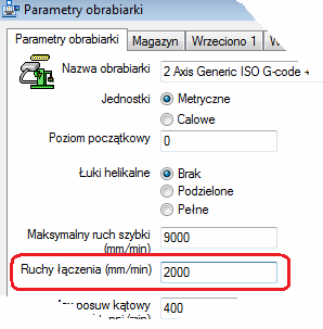 Nowa opcja UŜyj Szybki Roboczy na zakładce Kontrola w cyklu Nowe Toczenie Zgrubne umoŝliwia nam realizację ruchów szybkich wg wartości dostępnych na