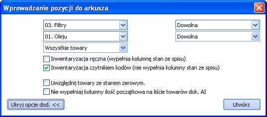 Rys. 8-73 Okno wyboru towarów na dok.