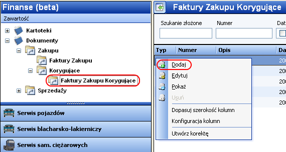 10.3 Wystawienie faktury zakupu korygującej (FZK) W momencie otrzymania faktury korygującej na zakupione towary czy usługi, należy wykonać korektę odpowiedniej faktury zakupu.