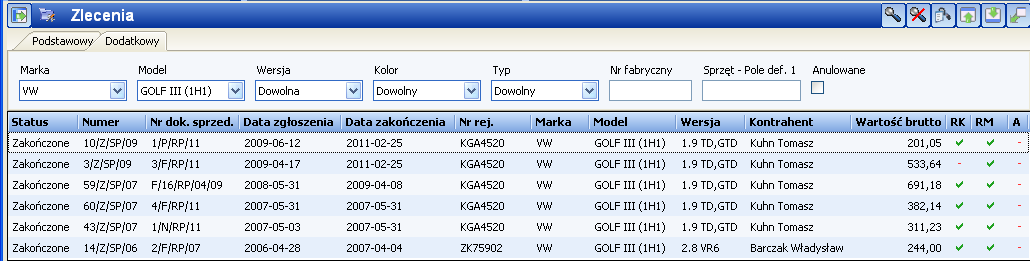 5.3 Filtrowanie wyszukiwanie danych Filtry umożliwiają wyświetlenie w obszarze prezentacji listy dokumentów i kartotek tylko tych elementów, które spełniają ustawione kryteria (np.