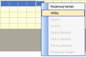 - Rezerwacja towarów z poziomu terminarza Do wpisu w terminarzu można wykonać rezerwację towarów, aby nie zostały zużyte do innych napraw.