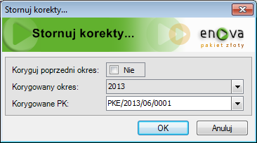 Rys. 125 Stornuj korekty Na koniec kolejnego okresu rozliczeniowego powinna być dokonana ponowna analiza rozrachunków i wygenerowanie korekt.