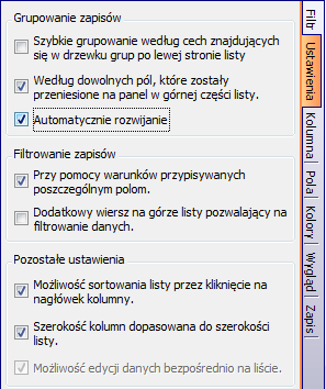 Kasowanie filtra Filtr kasowany jest poprzez ponowne uruchomienie filtra i wybór opcji Wszystkie, wciśnięcie przycisku X pod listą (pojawia się po włączeniu filtra) lub poprzez wyjście z listy.