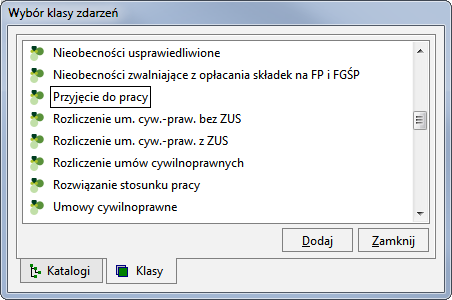 Podręcznik użytkownika Sage Symfonia Kadry i Płace 119 Zapisujemy dane. Klasy zdarzeń Rys. 148 Zdefiniowane wszystkie akcje dla zdarzenia Przypisanie do działu.