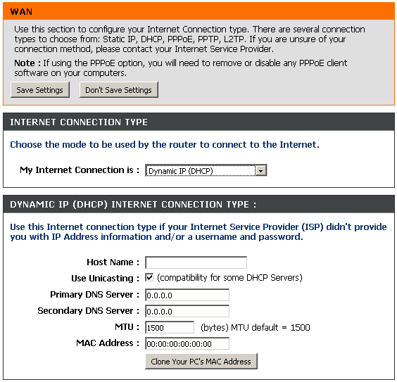 Adres MAC (MAC Address) wpisz adres fizyczny ręcznie lub skorzystaj z przycisku Sklonuj adres MAC komputera PC (Clone Your PC`s MAC Address), aby skopiować adres komputera i przypisać go interfejsowi