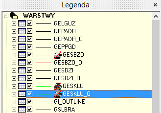 W tym oknie ustala się także widoczność, wybieralność poszczególnych warstw i decyduje, która z nich jest edytowalna.