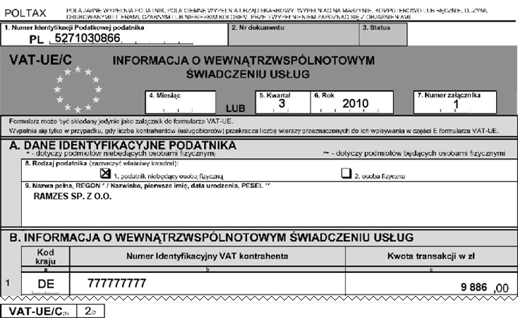 7.7 Ewidencja VAT 123 Informacja VAT-UEK Istnieje możliwość sporządzenia korekty, w razie popełnienia błędu na złożonej informacji podsumowującej.