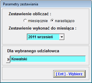 128 8.1.2 Raporty Zestawienie przychodów Zestawienie prezentuje przychody, koszt i dochód w poszczególnych miesiącach na