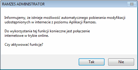 Menu Narzędzia i Pomoc 161 9.2.2.1.1 Aktualizacja online. W programie Ramzes Administrator Menu programu Pomoc www.