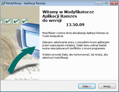 162 Menu Narzędzia i Pomoc W przypadku udostępnienia nowej modyfikacji można pobrać i uruchomić