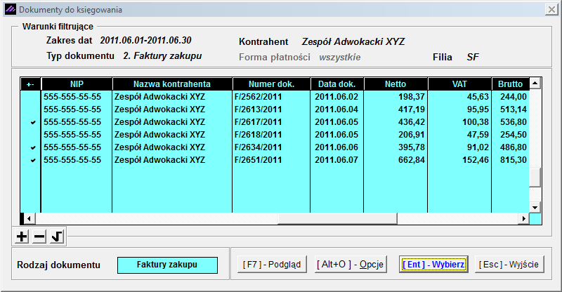 80 Ewidencja Dokumentów po użyciu przycisku pojawia się okno dokumentów sporządzonych w programach Ramzes Sprzedaż lub Ramzes Magazyn. albo zaimportowanych z innych programów.