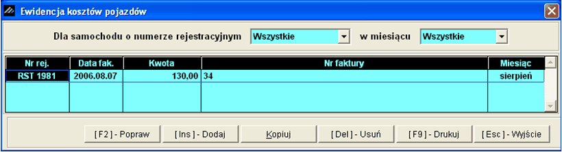 88 Ewidencja Dokumentów Trasa przejazdu określa skąd i dokąd przejechano. Cel wyjazdu dokładniejszy opis wykorzystania do celów służbowych. Przejechane kilometry według licznika pojazdu.