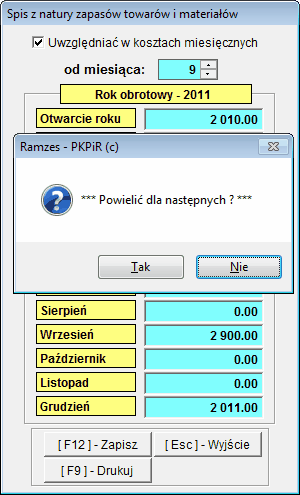 Ewidencja Dokumentów 95 Remanent początkowy (otwarcie roku) jest pierwszym zapisem w księdze.