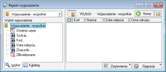 Podręcznik użytkownika Sage Symfonia Start Mała Księgowość 56 Wyposażenie Rys. 61 Okno Plan amortyzacji korekta kosztów po zapłacie. W programie możliwe jest prowadzenie ewidencji wyposażenia.