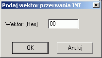 rejestru I, a następnie dokonuje odczytu dwubajtowego słowa mieszczącego się w pamięci pod wskazanym adresem. Te dwa odczytane bajty traktuje jako adres podprogramu obsługi przerwania.